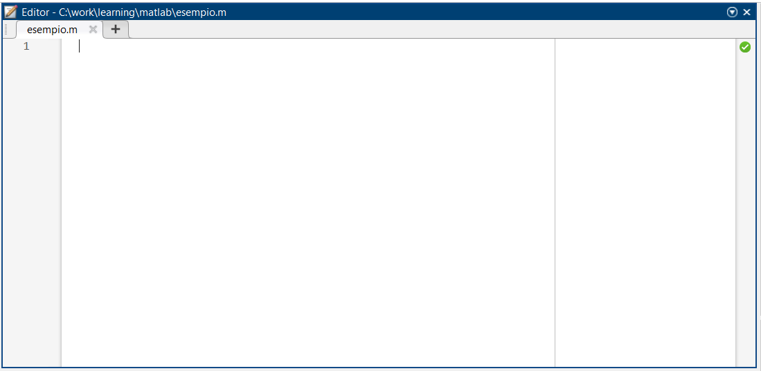 Editor del Codice in MATLAB